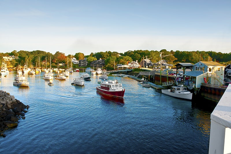 View of Perkins Cove Harbor in Ogunquit, Maine