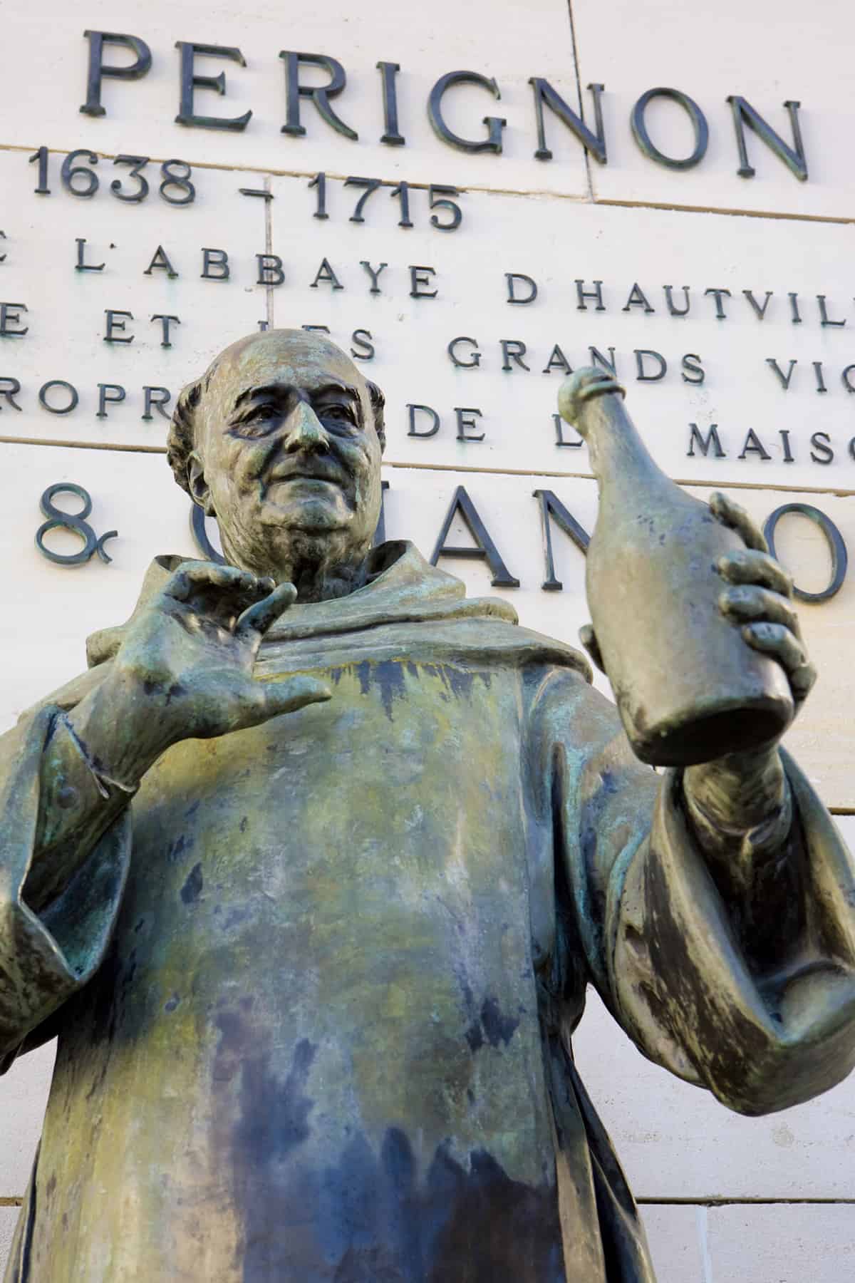 Dom Perignon statue, Epernay, Champagne Region, France