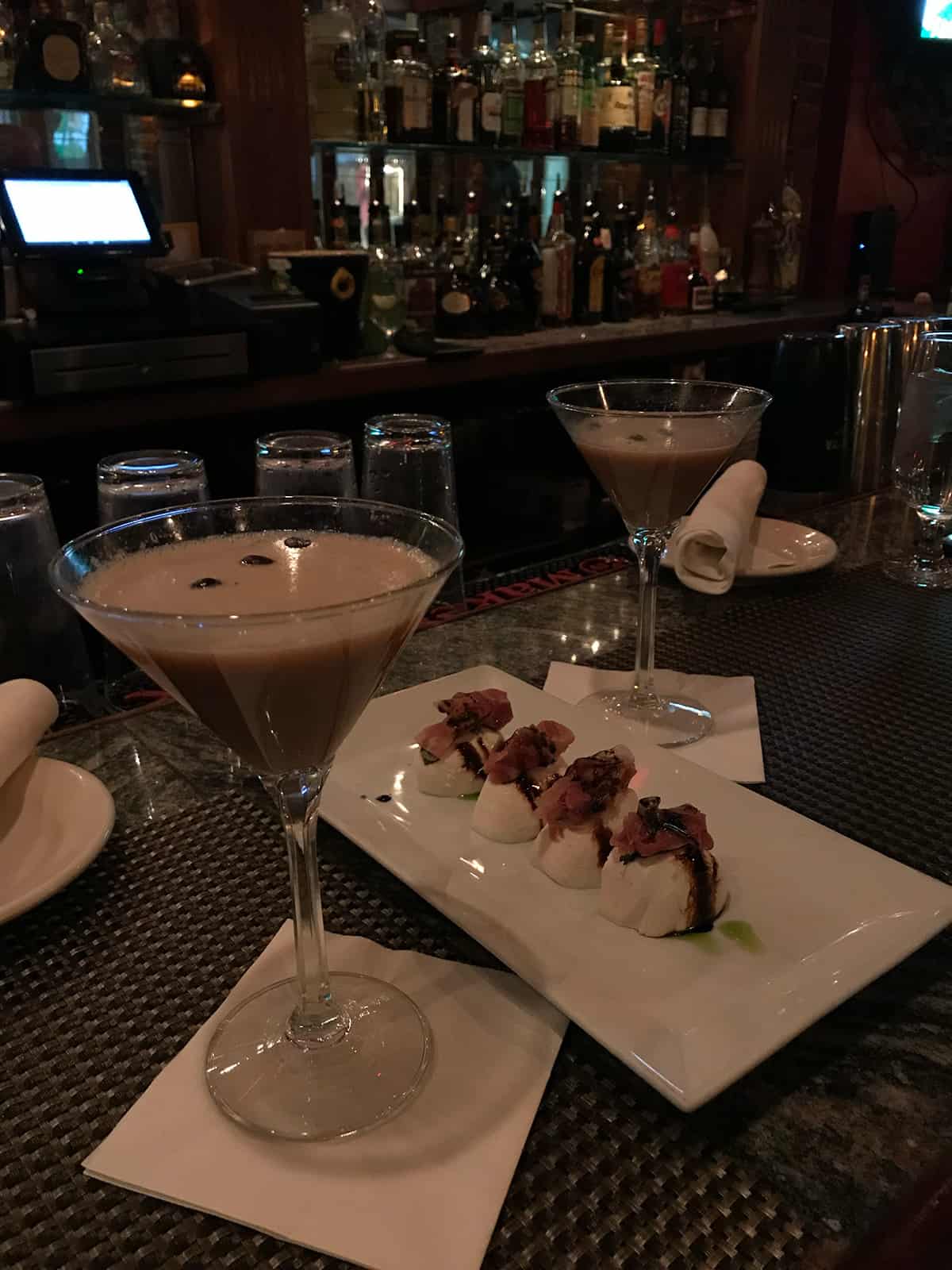Espresso martinis - a popular cocktail in Boston's North End