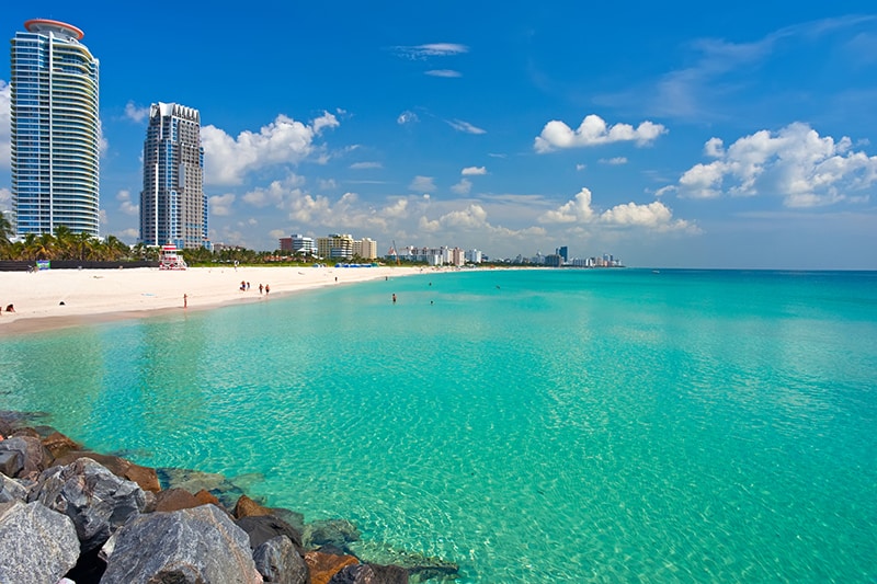 Picture of South Beach in Miami - beautiful green clear waters in Florida