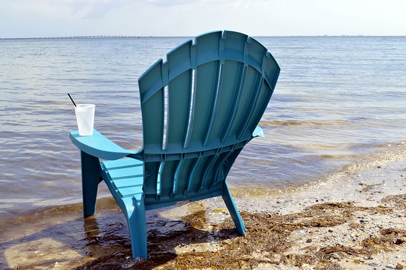 Chair on Ben T Davis Beach Florida - a popular beach near Rocky Point Tampa