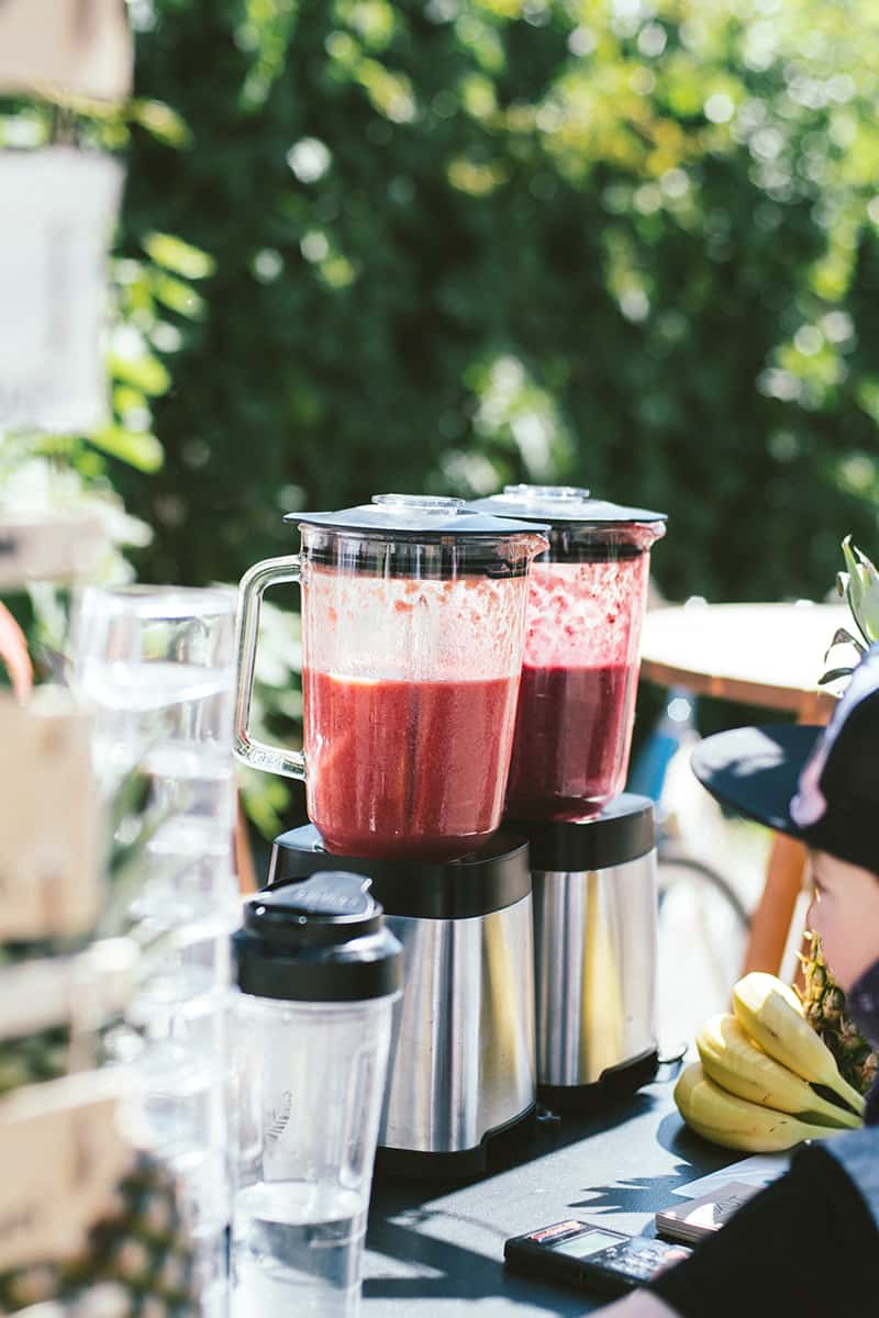 Healthy smoothies in a blender - an energizing breakfast to have at Summer Day Market & Cafe in Marco Island