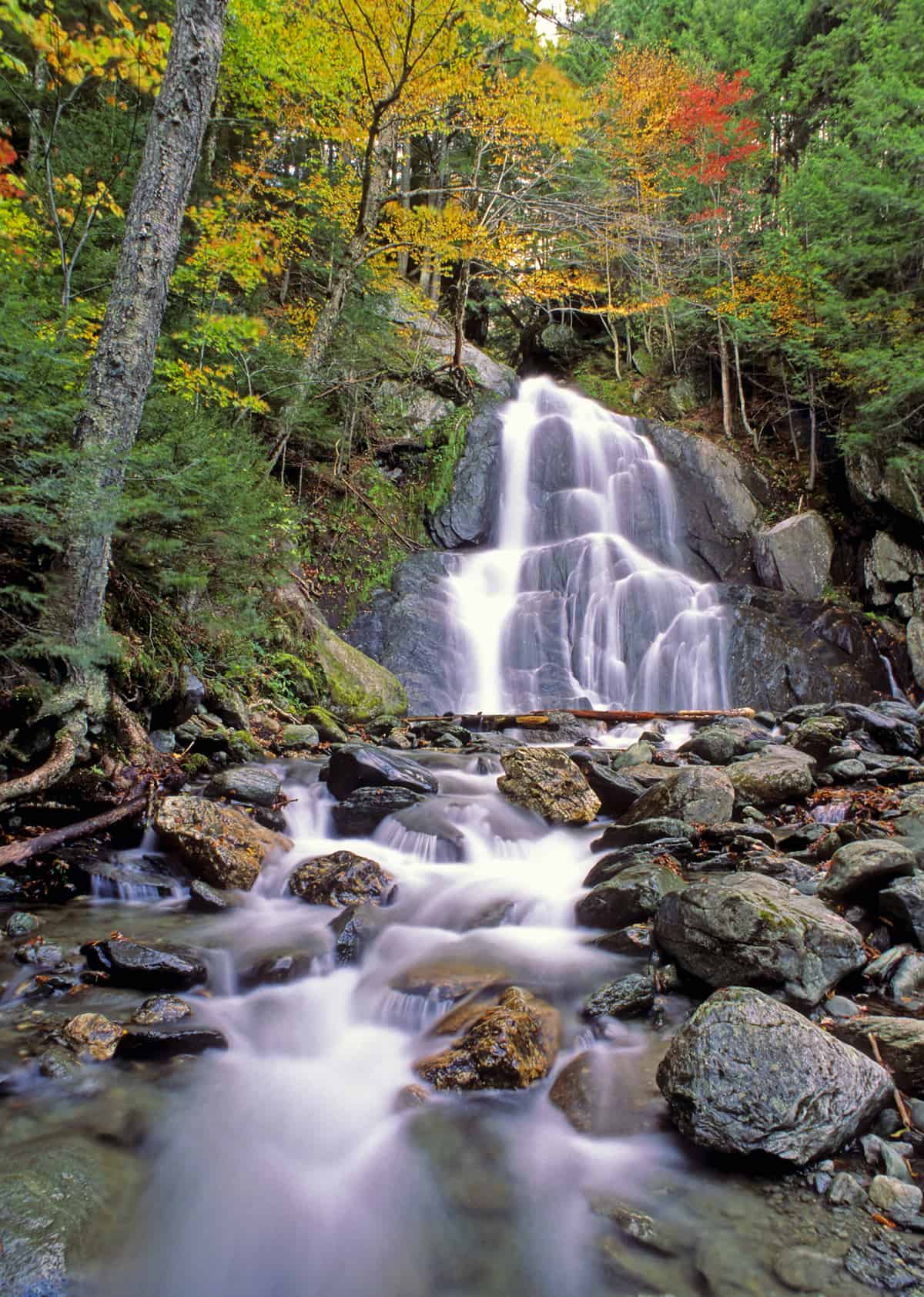 Beautiful waterfall called Moss Glen Falls in Granville VT - off Scenic Route 100