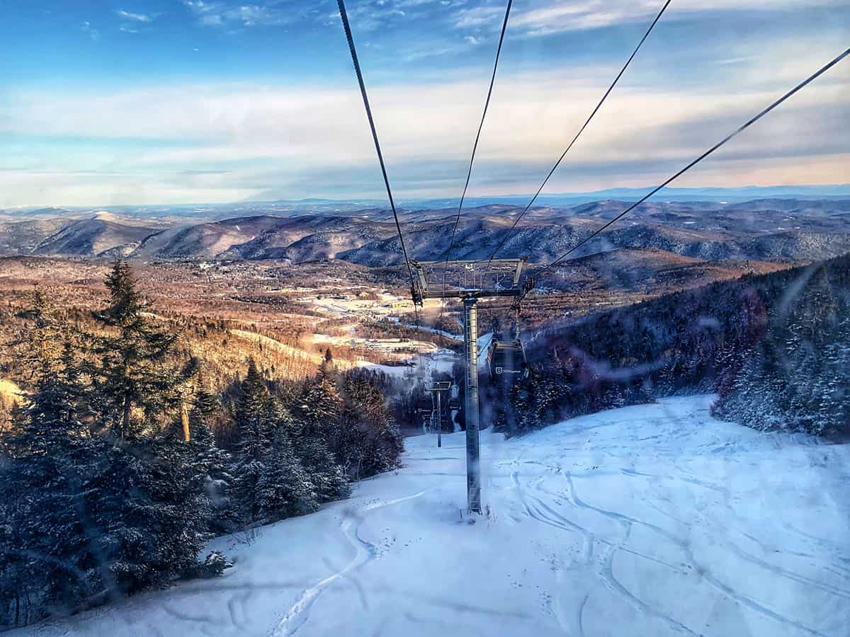 Incredible view of Killington Ski Resort from the top of the lift and mountain