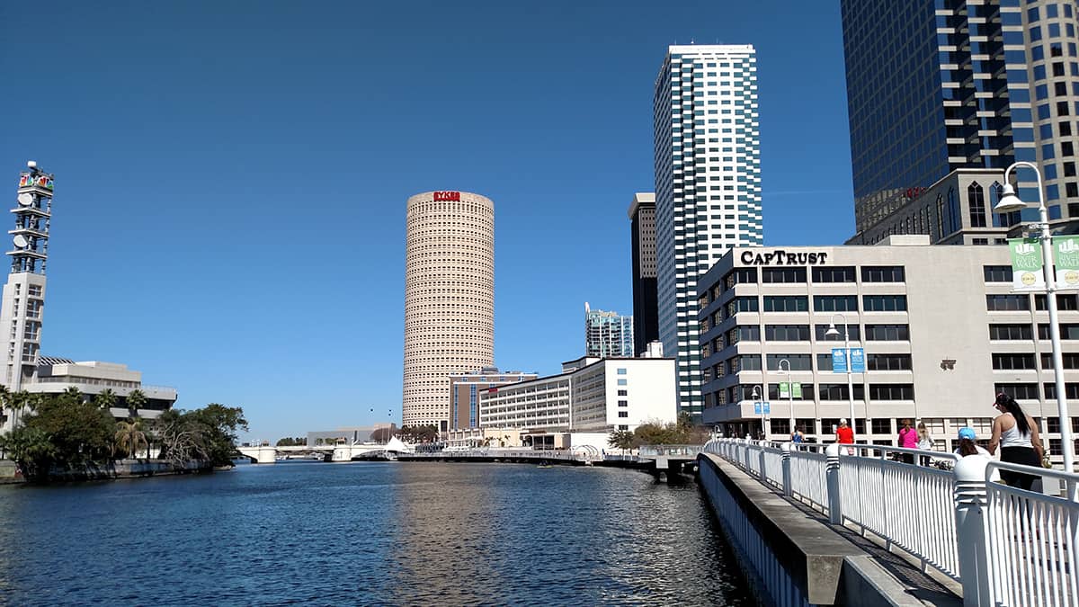 Tampa Riverwalk skyline picture - a popular place in Tampa to visit