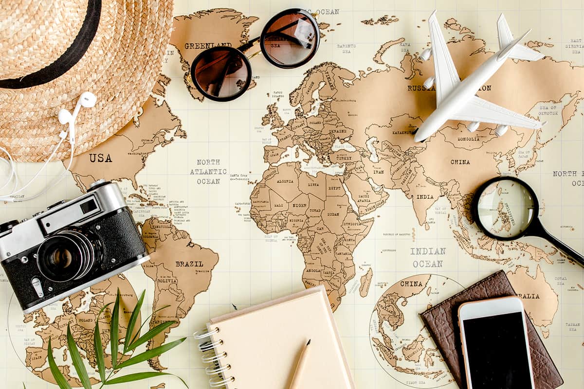 Map and other travel accessories 